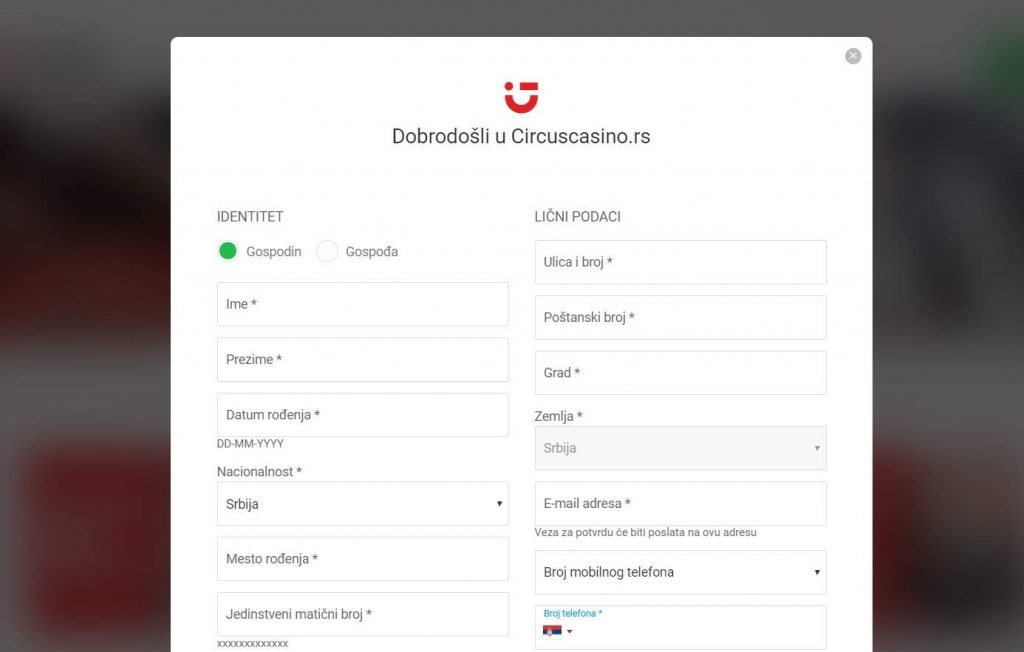 Circus Casino Registracija
